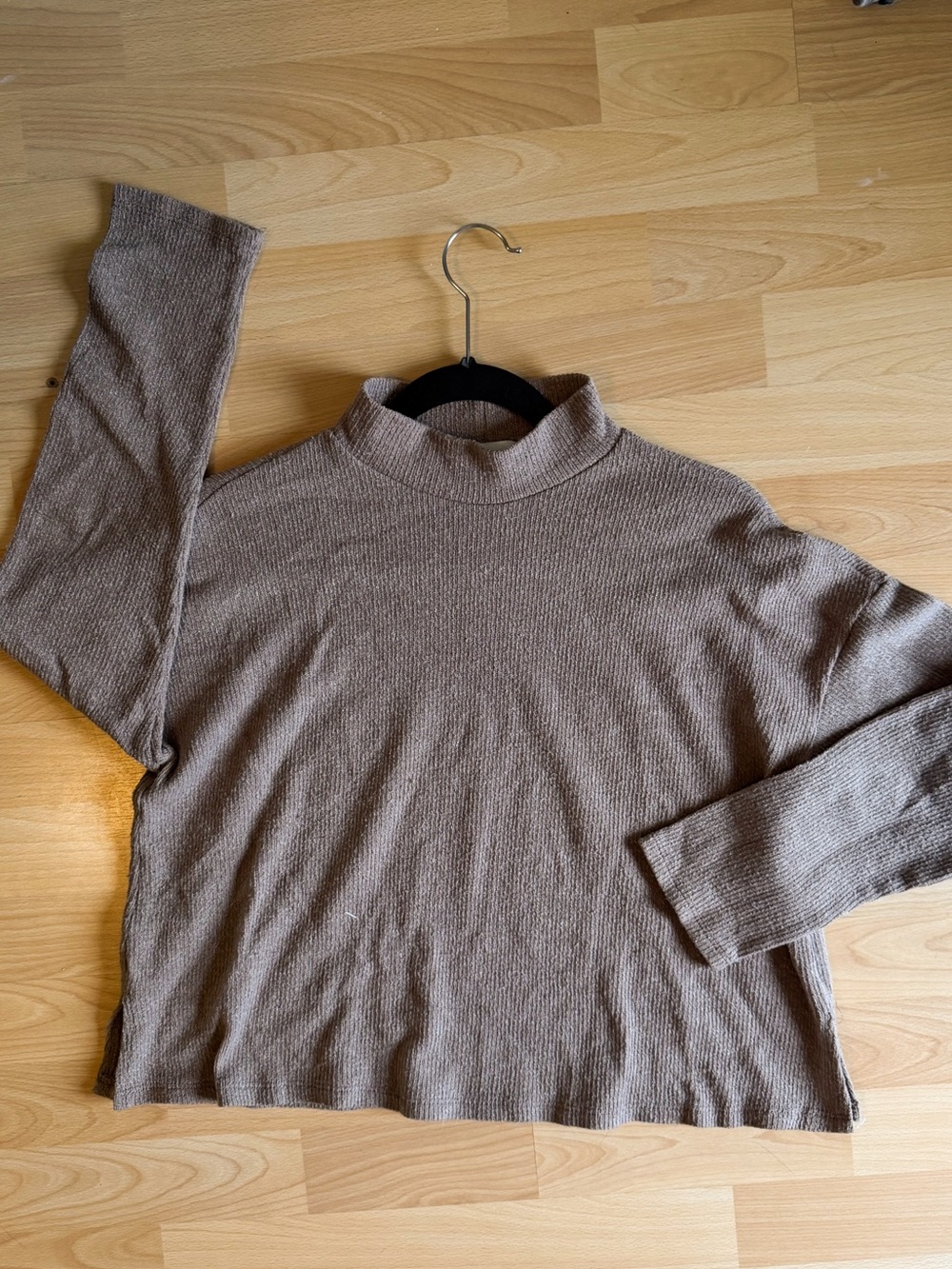 Cozy Mock Neck Sweater in Taupe